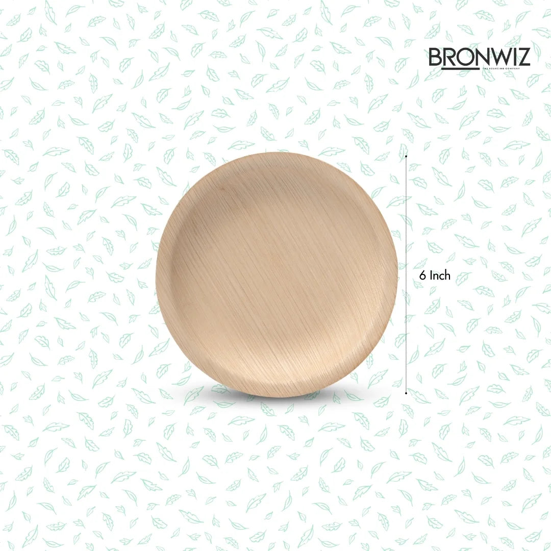 6 Inch Round Palm Leaf Plates