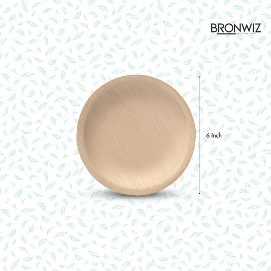 6 Inch Round Palm Leaf Plates